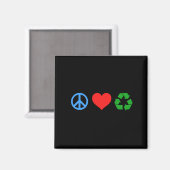 Aimant Peace Love Recycle (Recto/Verso)