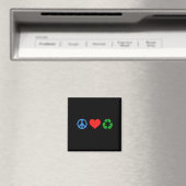 Aimant Peace Love Recycle (In Situ (Lave-vaisselle))