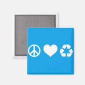 Aimant Peace Love Recycle (Recto/Verso)