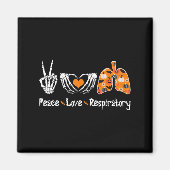 Aimant Peace Love Respiratory Therapist Skeleton Fun Hall (Devant)