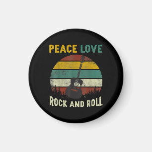 Aimant Peace Love & Rock & Roll Guitare Player Guitariste