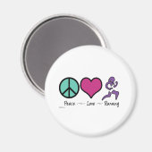 Aimant Peace Love Running (Recto/Verso)