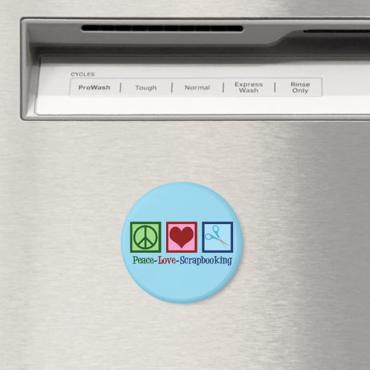 Aimant Peace Love Scrapbooking (In Situ (Lave-vaisselle))