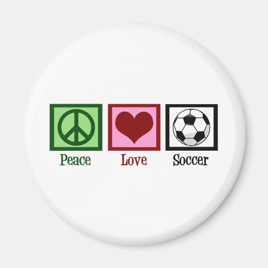 Aimant Peace Love Soccer (Devant)