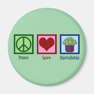 Aimant Peace Love Succulents