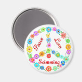 Aimant Peace Love Swimming (Recto/Verso)