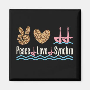Aimant Peace Love Synchro nage synchronisée