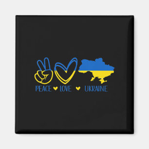 Aimant Peace Love Ukraine Soutenez le drapeau ukrainien P