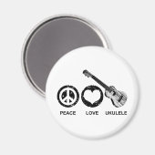 Aimant Peace Love Ukulele (Recto/Verso)