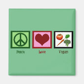 Aimant Peace Love Vegan (Devant)