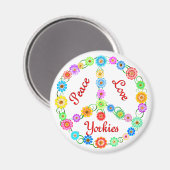 Aimant Peace Love Yorkies (Recto/Verso)