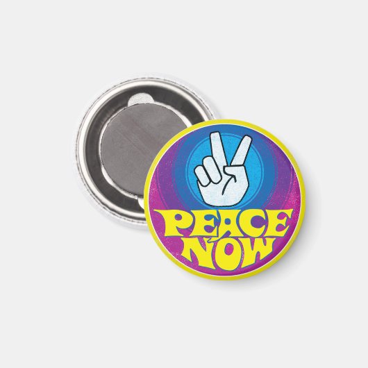 Aimant Peace Now Super Retro Hippie Style Paz Ahora (Recto/Verso)