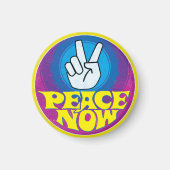 Aimant Peace Now Super Retro Hippie Style Paz Ahora (Devant)