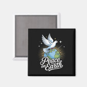 Aimant Peace On Earth Dove And Globe Faith Christmas  (Recto/Verso)