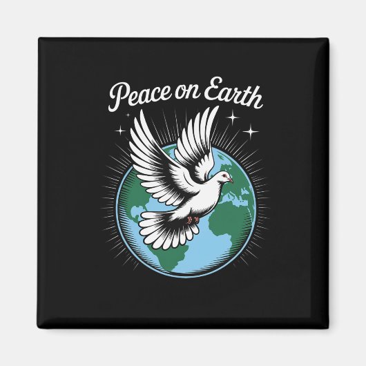 Aimant Peace On Earth Dove And Globe Faith Christmas Spir (Devant)