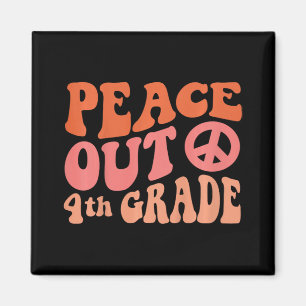 Aimant Peace Out 4e année Funny Retro 70's Dernier Day Of