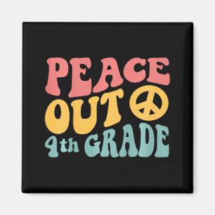 Aimant Peace Out 4e année Funny Retro 70's Dernier Day Of