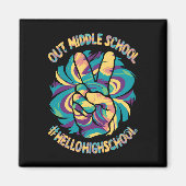 Aimant Peace Out Middle Hello Lycée Tie Dye (Devant)