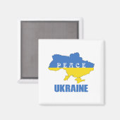 Aimant Peace Ukraine - Soutenez la paix et l'amour (Recto/Verso)