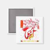 Aimant Peach Blossom Vietnamese Lunar New Year Horse 2026 (Recto/Verso)
