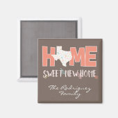 Aimant Peach & Brown Home, Douce Nouvelle Maison - Texas (Recto/Verso)