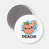 Aimant Peach Funky Peace Fruit Pun (Recto/Verso)