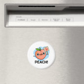 Aimant Peach Funky Peace Fruit Pun (In Situ (Lave-vaisselle))