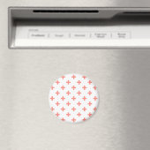 Aimant Peach polka croise sur blanc (In Situ (Lave-vaisselle))