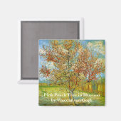 Aimant Peach Tree rose en fleurs par Vincent van Gogh (Recto/Verso)