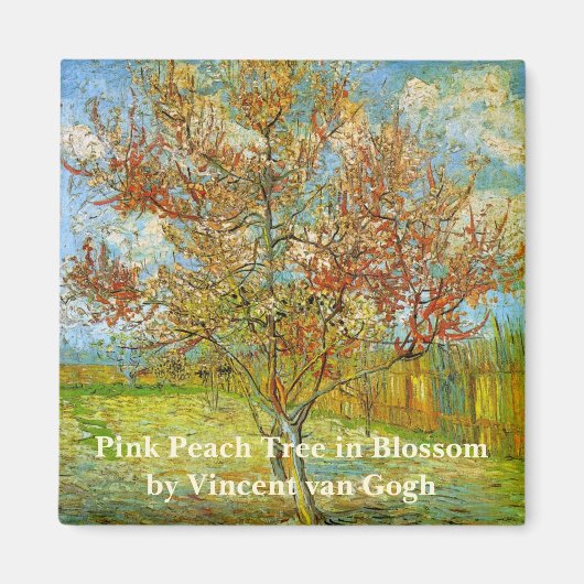 Aimant Peach Tree rose en fleurs par Vincent van Gogh (Devant)