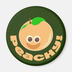 Aimant Peachy Fun Fruity Happy Cartoon Art Time