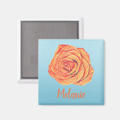 Aimant Peachy Tangerine Rose (Recto/Verso)