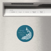 Aimant Peacock blanc sur le Merci Turquoise de fête d'ann (In Situ (Lave-vaisselle))