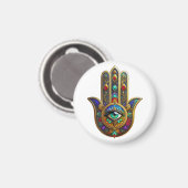 Aimant Peacock Color Flower Petals Hamsa Green Third Eye (Recto/Verso)