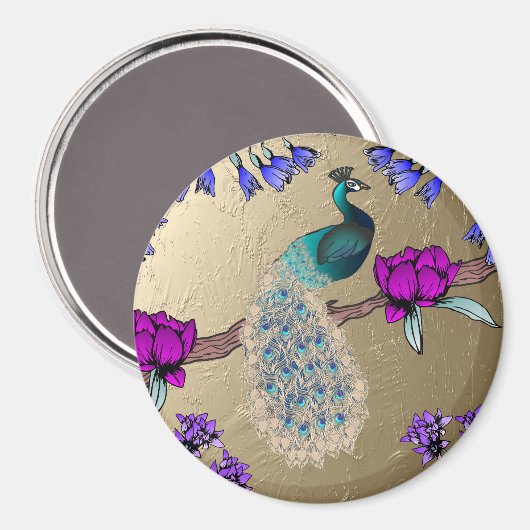 Aimant Peacock En Or (Recto/Verso)
