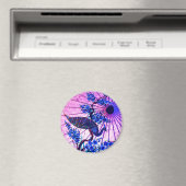 Aimant Peacock oriental parasol japonais cerisier fleurs (In Situ (Lave-vaisselle))