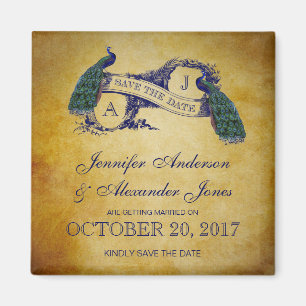 Aimant Peacock Rustic Enregistrer la date