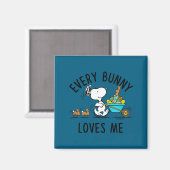 Aimant Peanuts - Pâques - chaque lapin m'aime Peanuts - (Recto/Verso)