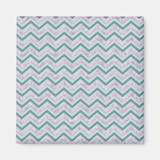 Aimant Pearl Floral Turquoise ZigZag Motif (Devant)