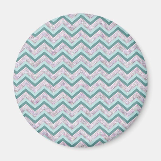 Aimant Pearl Floral Turquoise ZigZag Motif (Devant)