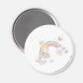 Aimant PEBBLES™ Arc-en-ciel et nuages de fleurs (Recto/Verso)