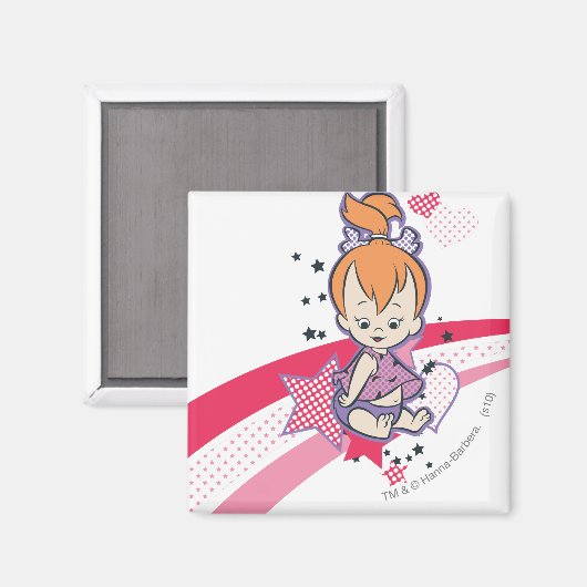 Aimant PEBBLES™ sur arc-en-ciel rose (Recto/Verso)