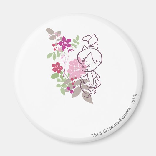 Aimant PEBBLES™ Un Cutie Dans Les Fleurs (Devant)