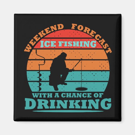 Aimant Pêche à la glace drôle (Devant)