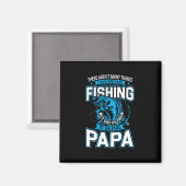 Aimant Pêche Art Papa aime plus que la pêche (Recto/Verso)