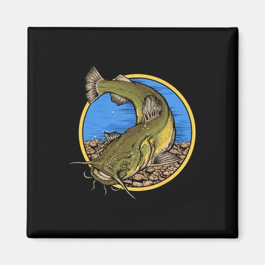 Aimant Pêche au poisson-chat à tête plate (Devant)