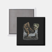 Aimant Pêche Bigfoot Drôle Sasquatch Poisson (Recto/Verso)