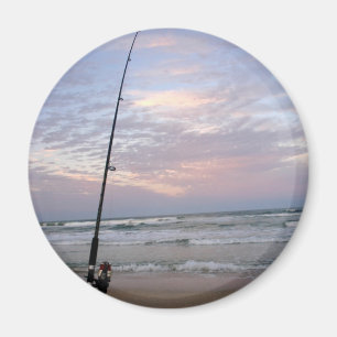 Aimant Pêche de plage au coucher du soleil
