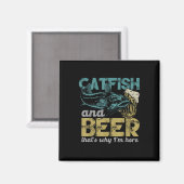 Aimant Pêche de poisson-chat Poisson-chat & Bière C'est p (Recto/Verso)