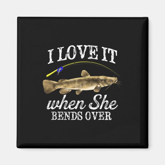 Aimant Pêche drôle de poisson-chat à tête plate Poisson d (Devant)